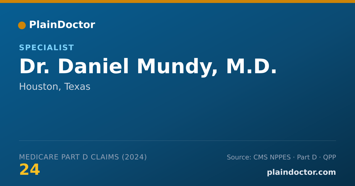 Shareable card for Daniel Mundy, M.D. - Specialist, Houston, TX