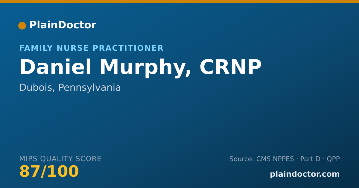 Shareable card for Daniel Murphy, CRNP - Family Nurse Practitioner, Dubois, PA