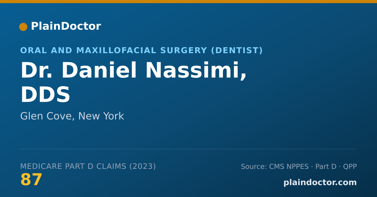 Shareable card for Daniel Nassimi, DDS - Oral and Maxillofacial Surgery (Dentist), Glen Cove, NY