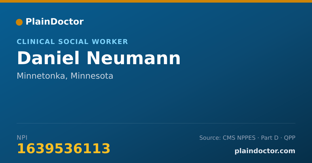 Shareable card for Daniel Neumann - Clinical Social Worker, Minnetonka, MN