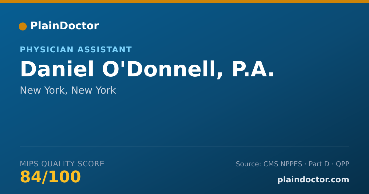 Shareable card for Daniel O'Donnell, P.A. - Physician Assistant, New York, NY