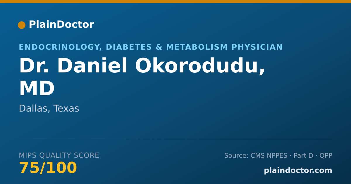 Shareable card for Daniel Okorodudu, MD - Endocrinology, Diabetes & Metabolism Physician, Dallas, TX