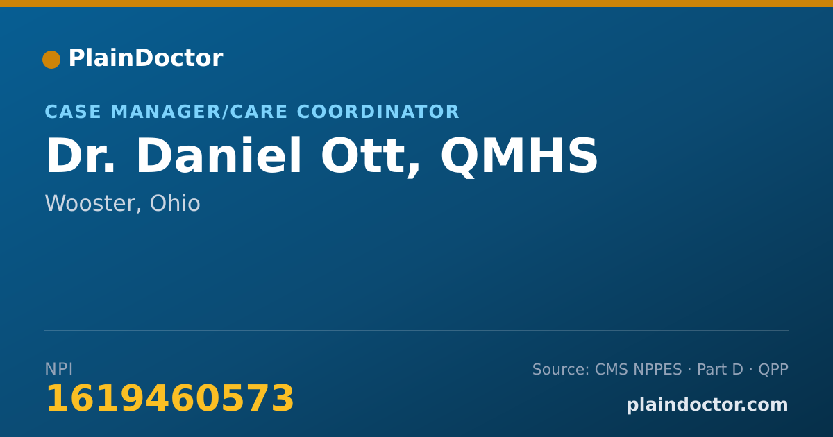 Shareable card for Daniel Ott, QMHS - Case Manager/Care Coordinator, Wooster, OH