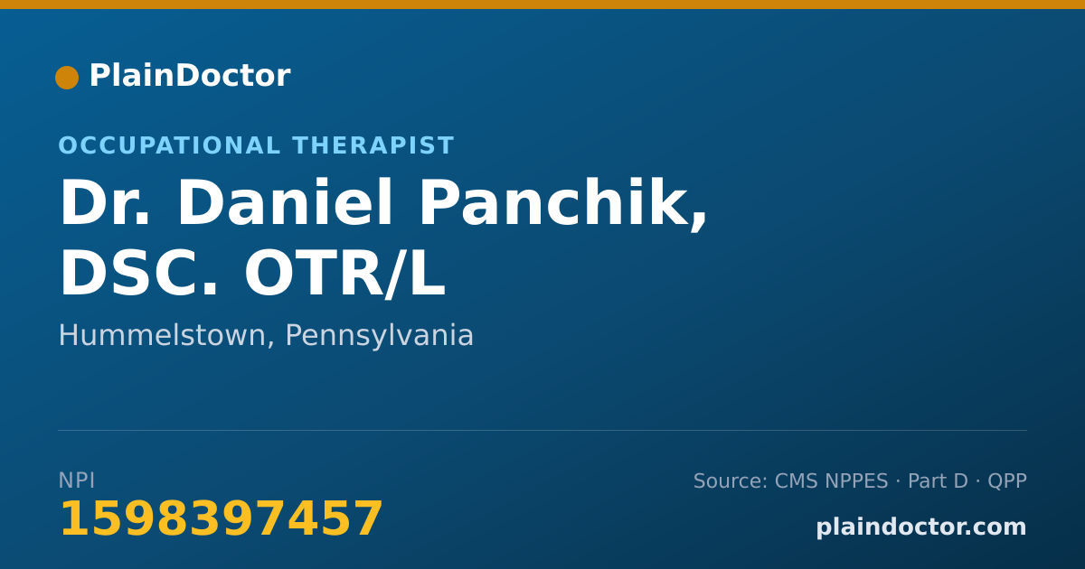 Shareable card for Daniel Panchik, DSC. OTR/L - Occupational Therapist, Hummelstown, PA