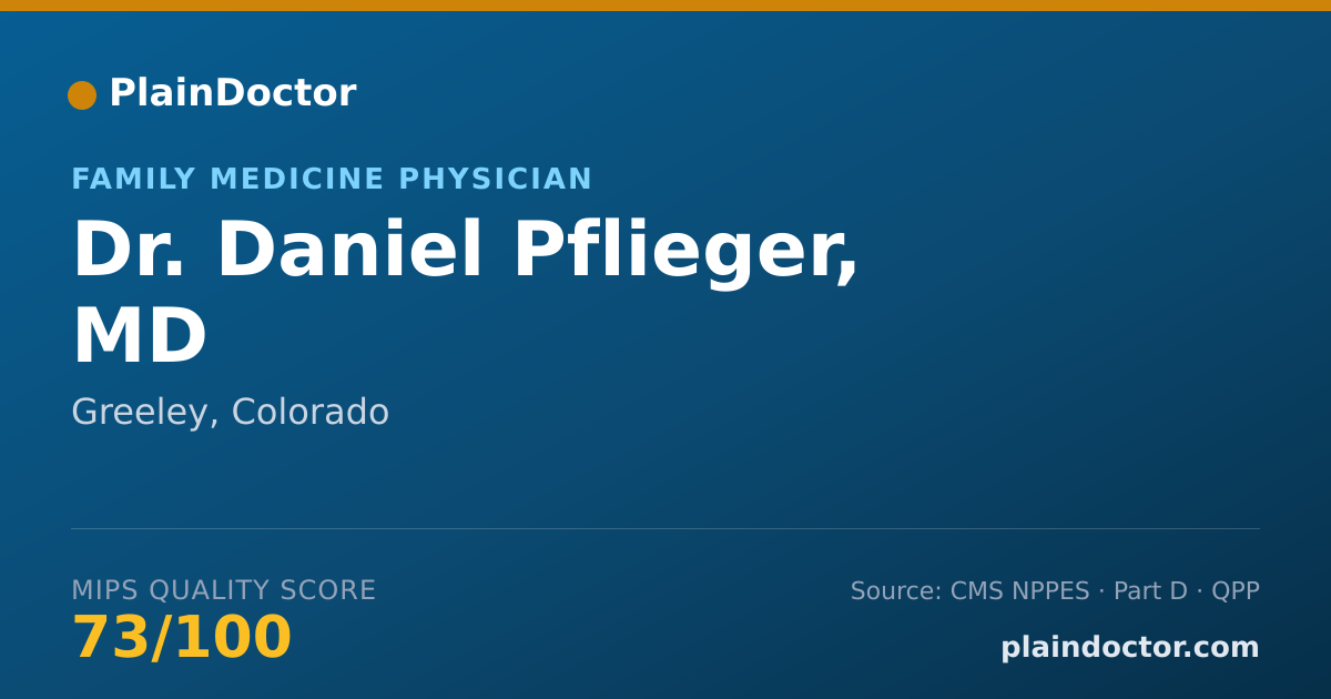 Shareable card for Daniel Pflieger, MD - Family Medicine Physician, Greeley, CO