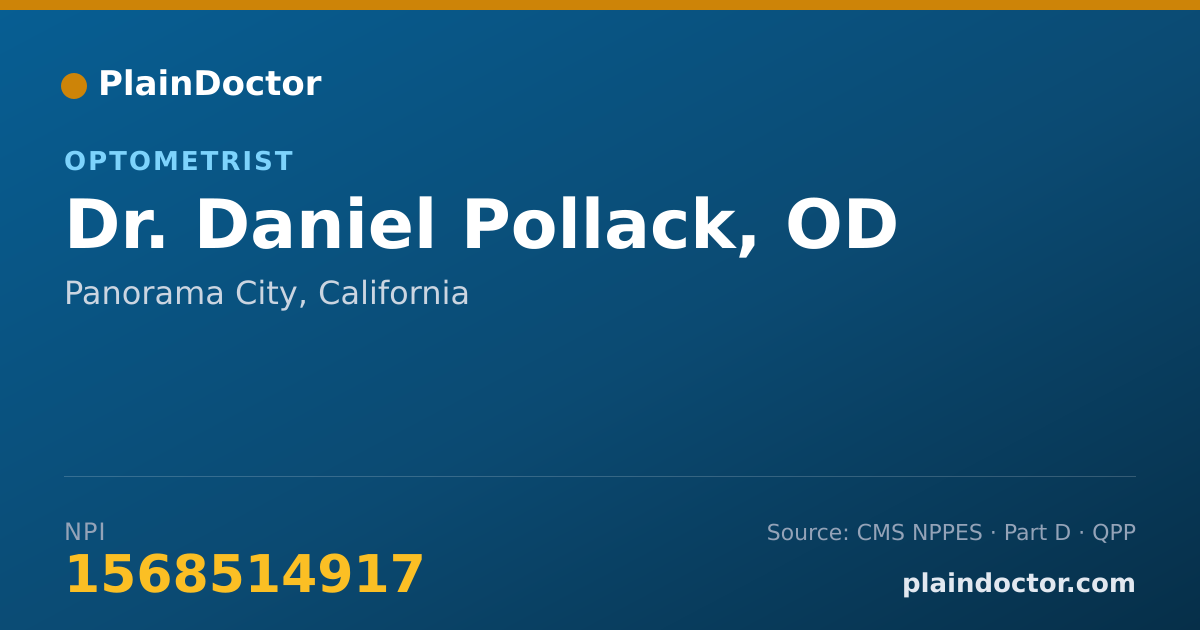 Shareable card for Daniel Pollack, OD - Optometrist, Panorama City, CA