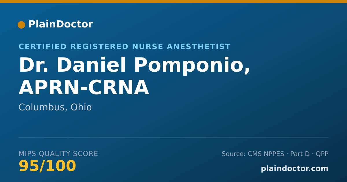 Shareable card for Daniel Pomponio, APRN-CRNA - Certified Registered Nurse Anesthetist, Columbus, OH