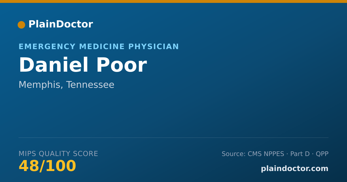 Shareable card for Daniel Poor - Emergency Medicine Physician, Memphis, TN