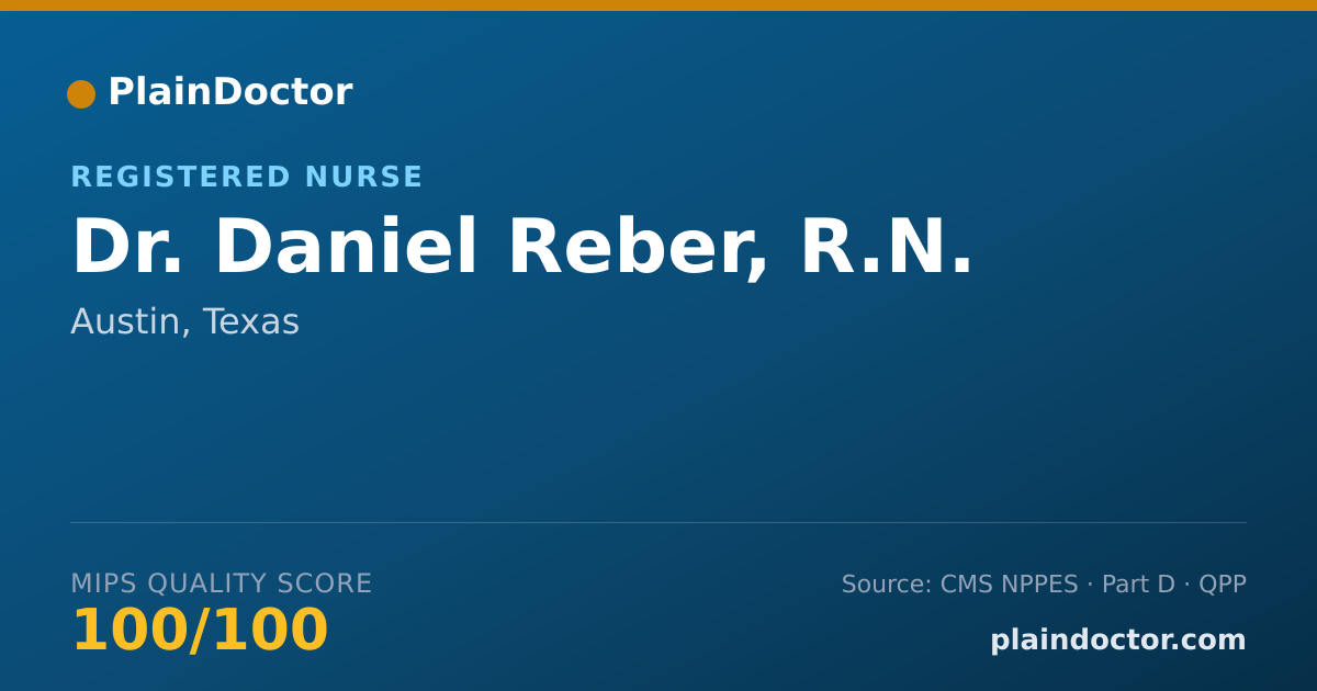 Shareable card for Daniel Reber, R.N. - Registered Nurse, Austin, TX