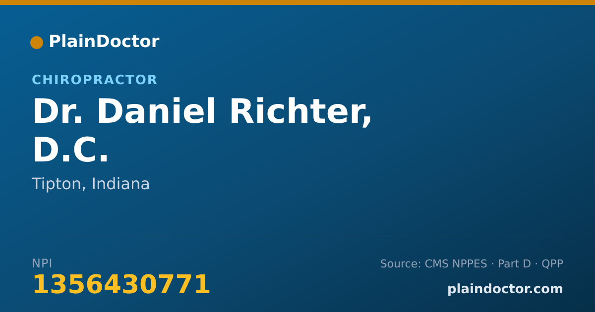 Shareable card for Daniel Richter, D.C. - Chiropractor, Tipton, IN