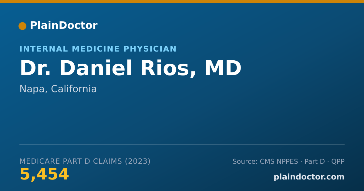 Shareable card for Daniel Rios, MD - Internal Medicine Physician, Napa, CA