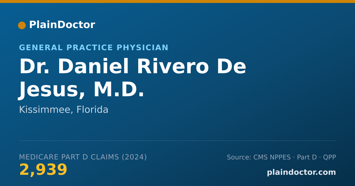 Shareable card for Daniel Rivero De Jesus, M.D. - General Practice Physician, Kissimmee, FL