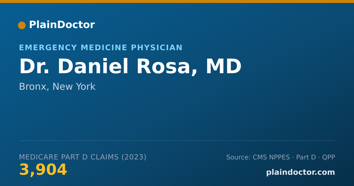 Shareable card for Daniel Rosa, MD - Emergency Medicine Physician, Bronx, NY