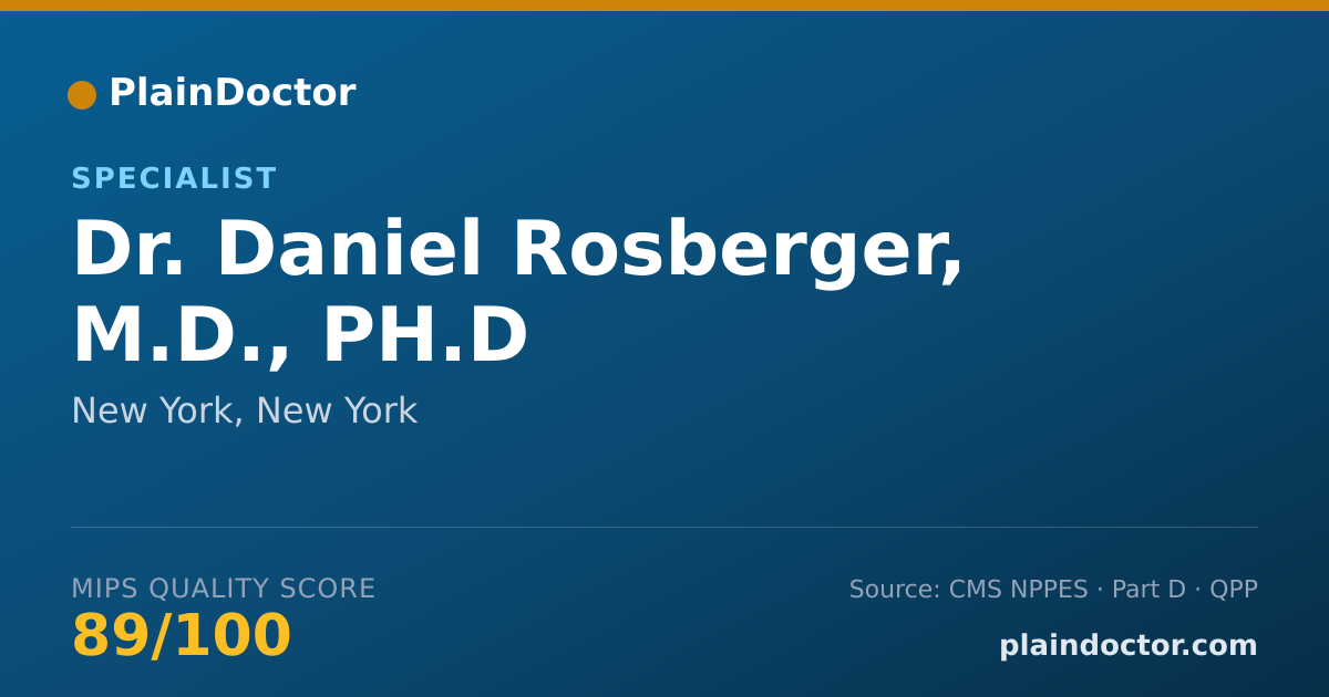 Shareable card for Daniel Rosberger, M.D., PH.D - Specialist, New York, NY