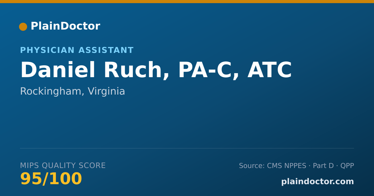 Shareable card for Daniel Ruch, PA-C, ATC - Athletic Trainer, Rockingham, VA