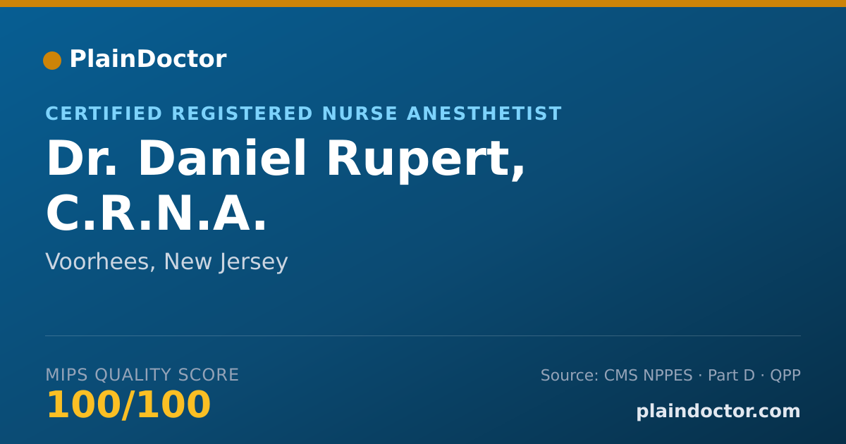 Shareable card for Daniel Rupert, C.R.N.A. - Certified Registered Nurse Anesthetist, Voorhees, NJ