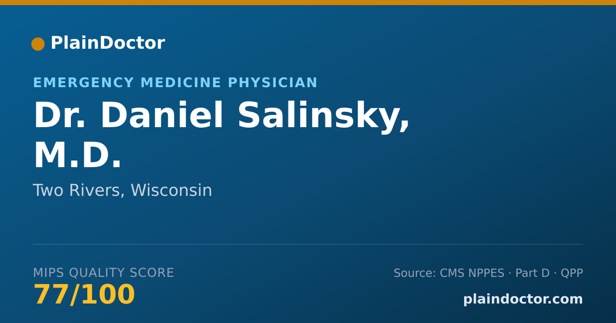 Shareable card for Daniel Salinsky, M.D. - Emergency Medicine Physician, Two Rivers, WI
