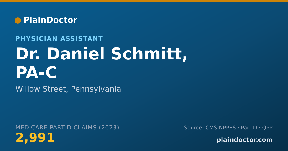 Shareable card for Daniel Schmitt, PA-C - Physician Assistant, Willow Street, PA