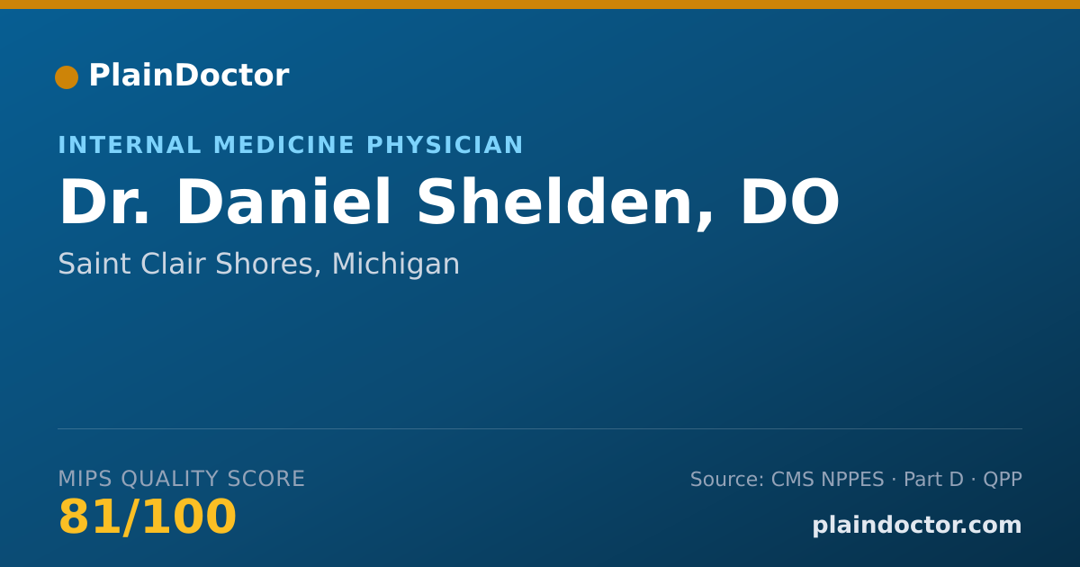 Shareable card for Daniel Shelden, DO - Internal Medicine Physician, Saint Clair Shores, MI