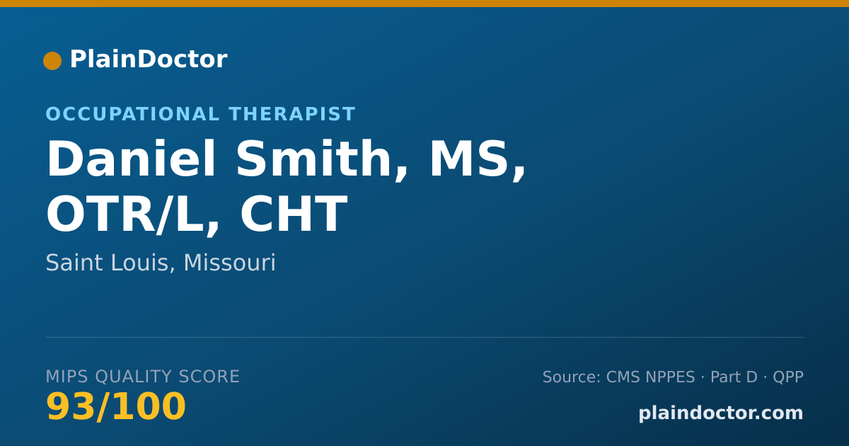 Shareable card for Daniel Smith, MS, OTR/L, CHT - Occupational Therapist, Saint Louis, MO