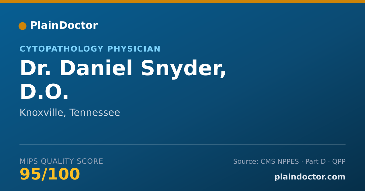 Shareable card for Daniel Snyder, D.O. - Cytopathology Physician, Knoxville, TN
