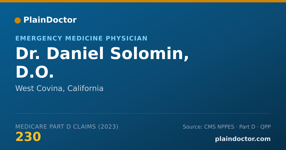 Shareable card for Daniel Solomin, D.O. - Emergency Medicine Physician, West Covina, CA