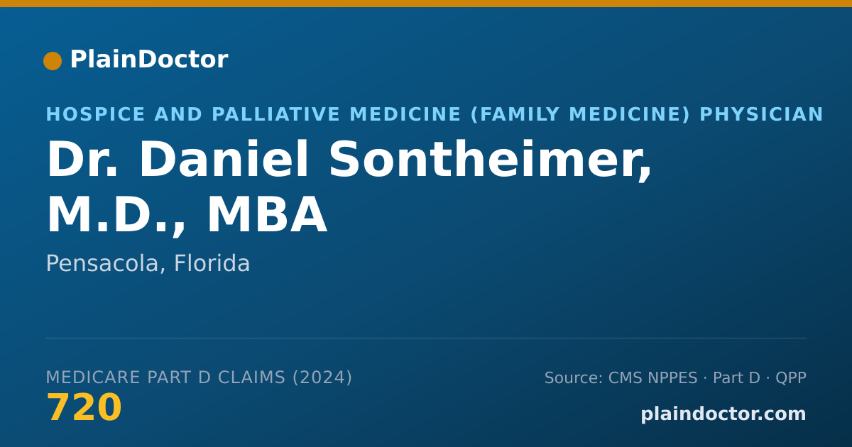 Shareable card for Daniel Sontheimer, M.D., MBA - Family Medicine Physician, Pensacola, FL