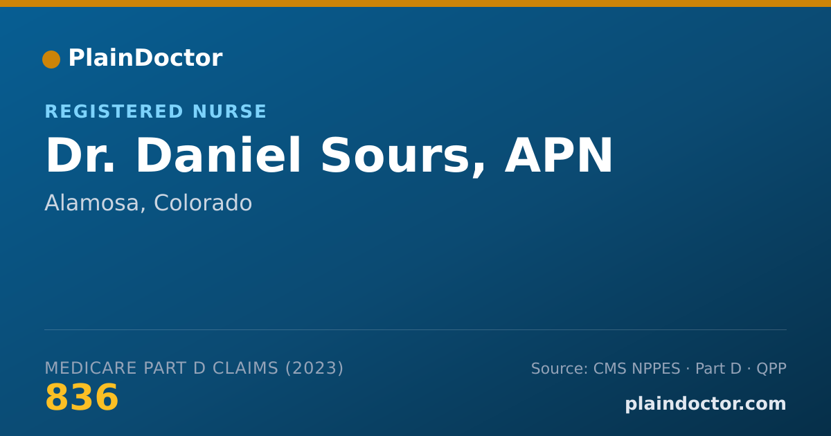 Shareable card for Daniel Sours, APN - Registered Nurse, Alamosa, CO