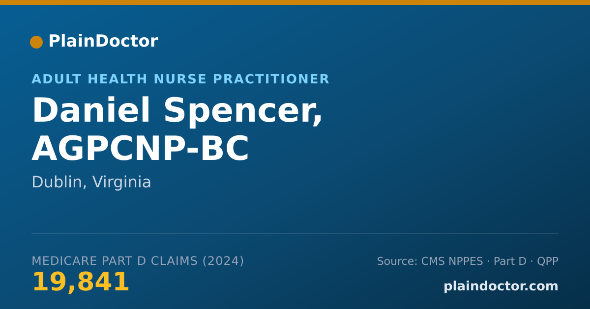 Shareable card for Daniel Spencer, AGPCNP-BC - Adult Health Nurse Practitioner, Dublin, VA