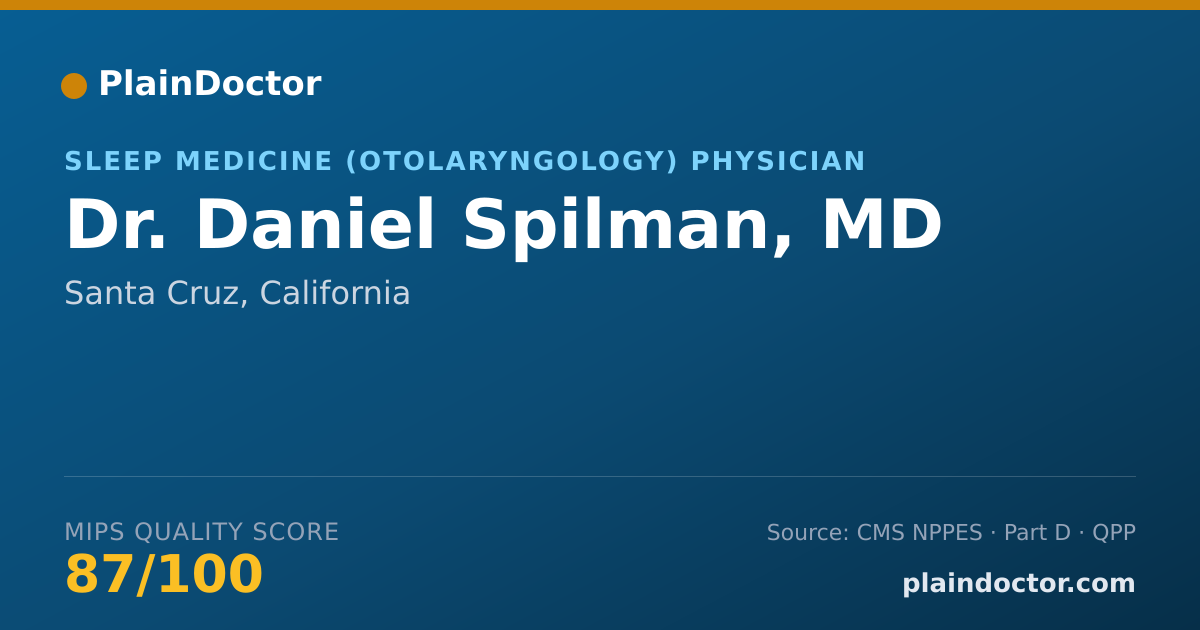 Shareable card for Daniel Spilman, MD - Sleep Medicine (Otolaryngology) Physician, Santa Cruz, CA