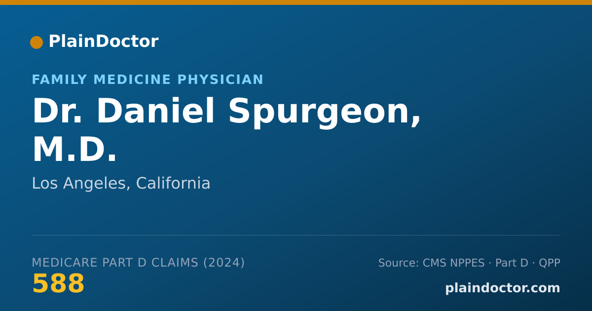 Shareable card for Daniel Spurgeon, M.D. - Family Medicine Physician, Los Angeles, CA