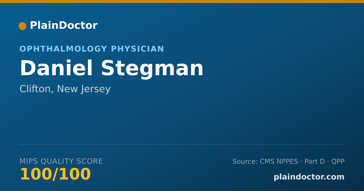 Shareable card for Daniel Stegman - Ophthalmology Physician, Clifton, NJ