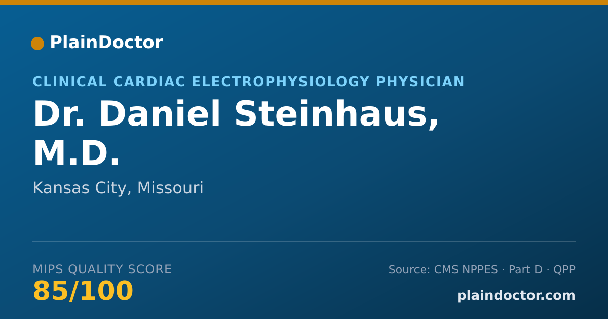Shareable card for Daniel Steinhaus, M.D. - Clinical Cardiac Electrophysiology Physician, Kansas City, MO