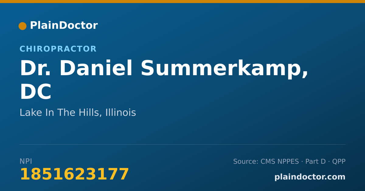 Shareable card for Daniel Summerkamp, DC - Chiropractor, Lake In The Hills, IL