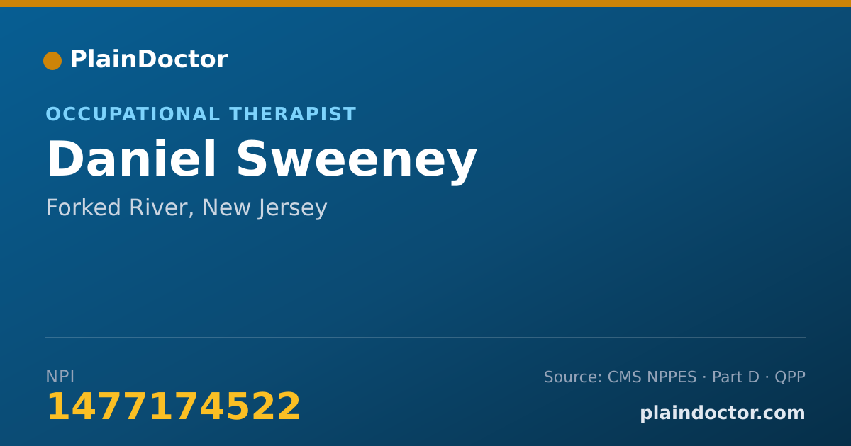 Shareable card for Daniel Sweeney - Occupational Therapist, Forked River, NJ
