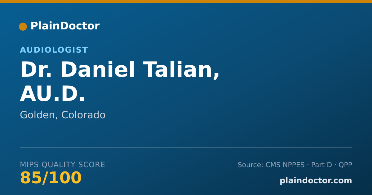 Shareable card for Daniel Talian, AU.D. - Audiologist, Golden, CO
