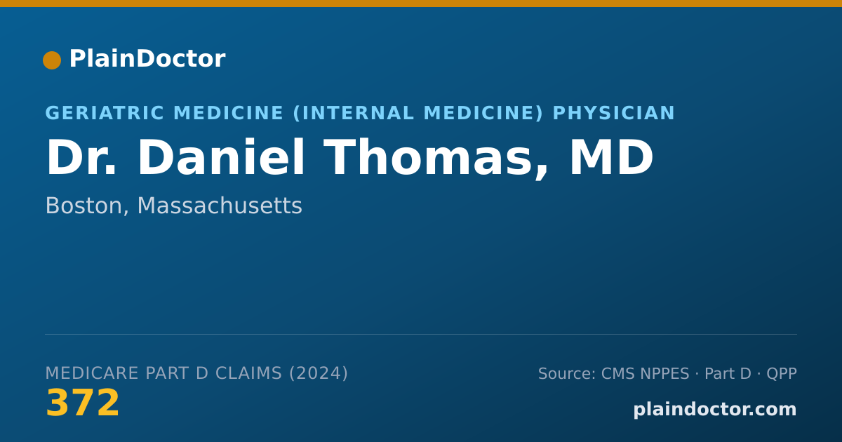 Shareable card for Daniel Thomas, MD - Geriatric Medicine (Internal Medicine) Physician, Boston, MA