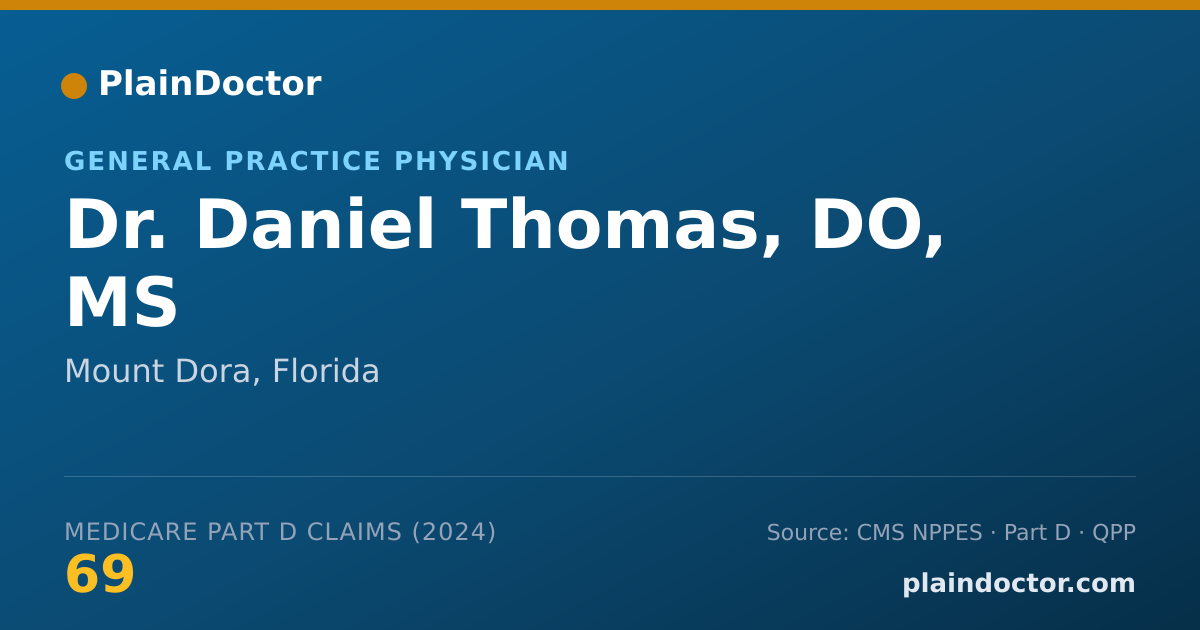 Shareable card for Daniel Thomas, DO, MS - General Practice Physician, Mount Dora, FL