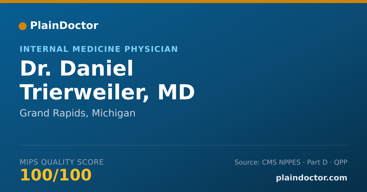 Shareable card for Daniel Trierweiler, MD - Internal Medicine Physician, Grand Rapids, MI