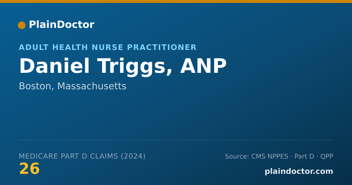 Shareable card for Daniel Triggs, ANP - Adult Health Nurse Practitioner, Boston, MA