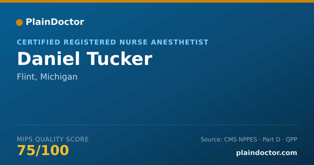 Shareable card for Daniel Tucker - Certified Registered Nurse Anesthetist, Flint, MI