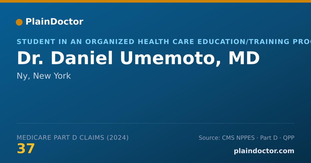 Shareable card for Daniel Umemoto, MD - Student in an Organized Health Care Education/Training Program, Ny, NY