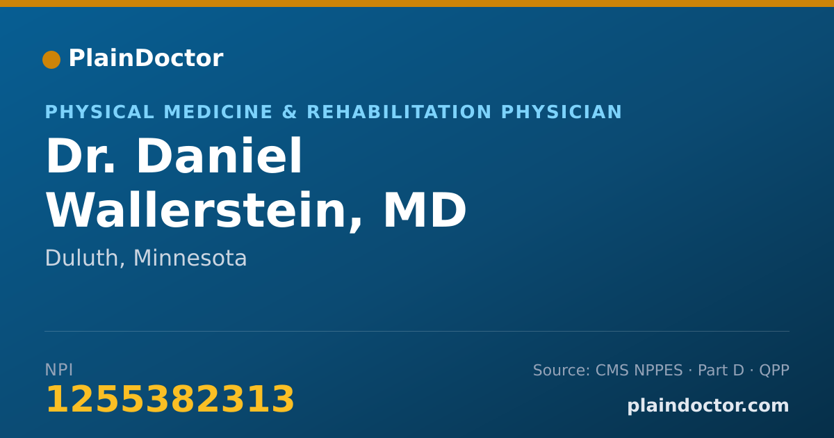 Shareable card for Daniel Wallerstein, MD - Physical Medicine & Rehabilitation Physician, Duluth, MN