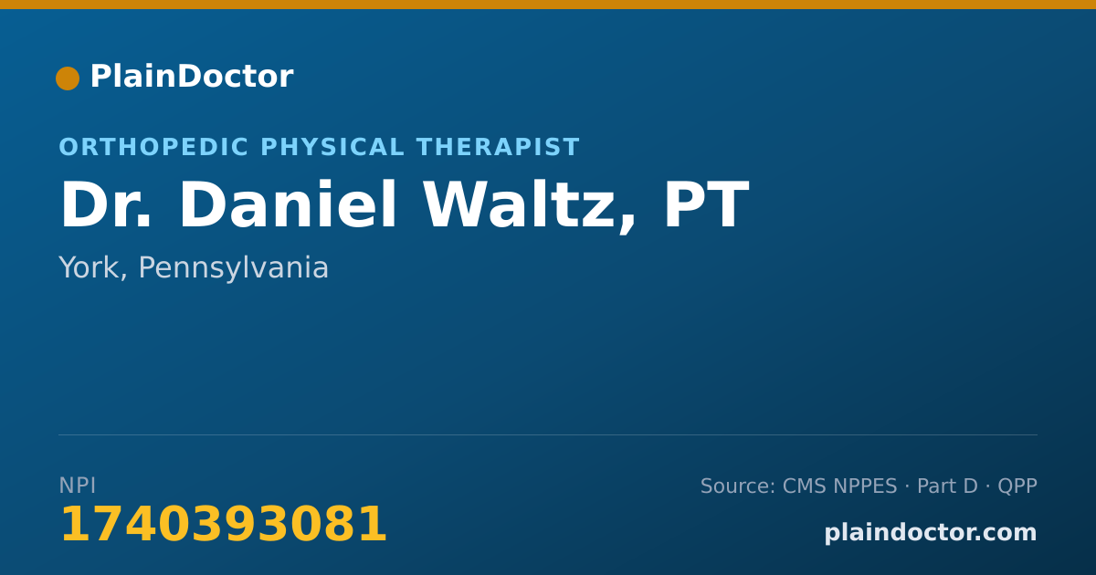 Shareable card for Daniel Waltz, PT - Orthopedic Physical Therapist, York, PA