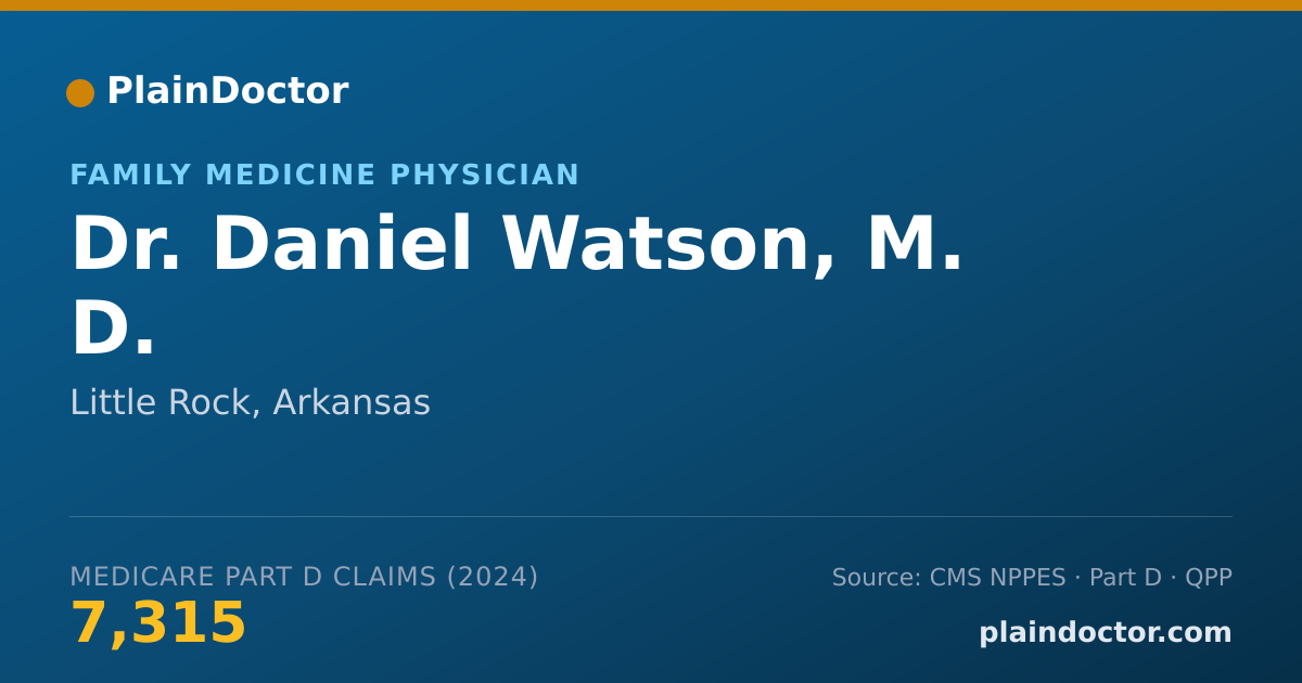 Shareable card for Daniel Watson, M. D. - Family Medicine Physician, Little Rock, AR