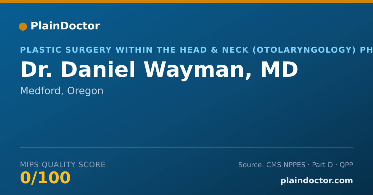 Shareable card for Daniel Wayman, MD - Plastic Surgery within the Head & Neck (Otolaryngology) Physician, Medford, OR