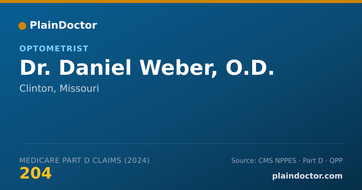 Shareable card for Daniel Weber, O.D. - Optometrist, Clinton, MO