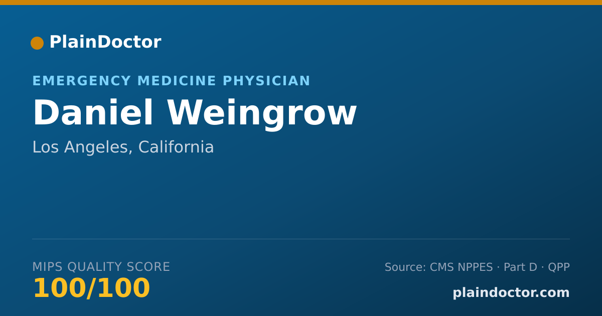 Shareable card for Daniel Weingrow - Emergency Medicine Physician, Los Angeles, CA
