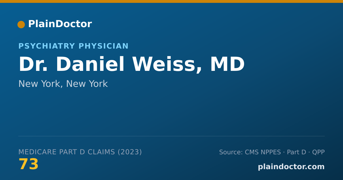 Shareable card for Daniel Weiss, MD - Psychiatry Physician, New York, NY