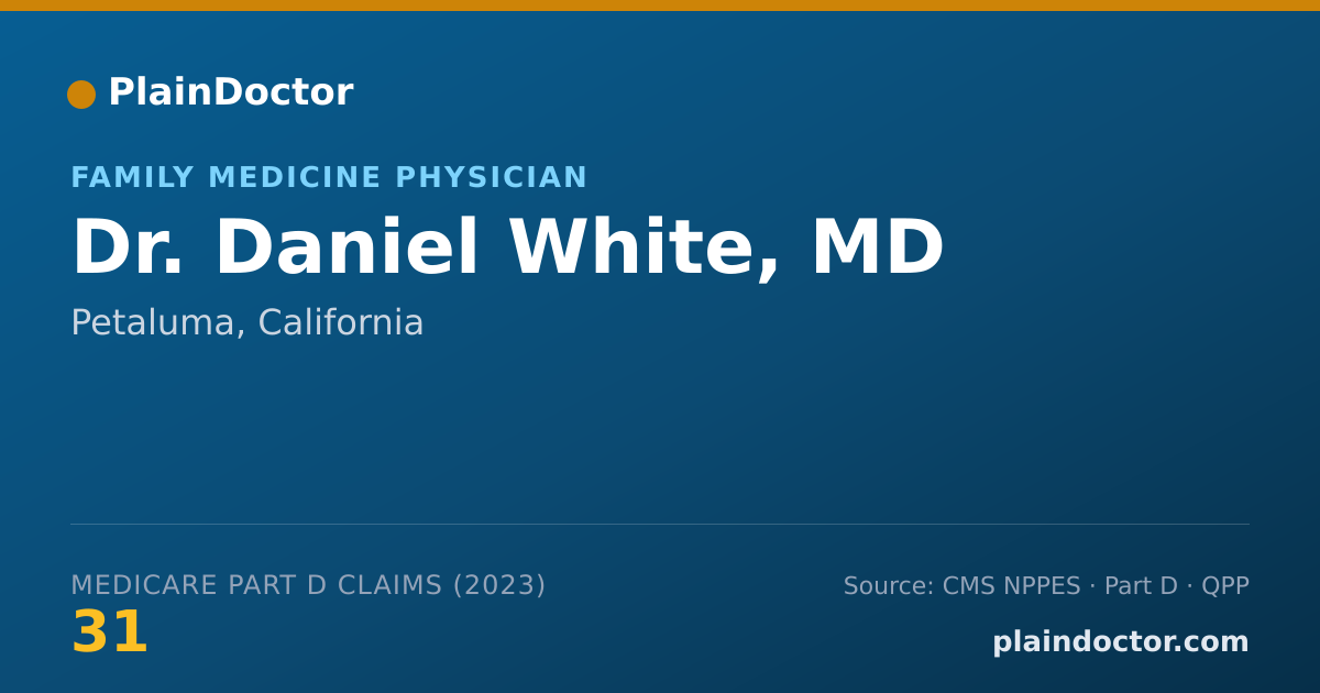 Shareable card for Daniel White, MD - Family Medicine Physician, Petaluma, CA